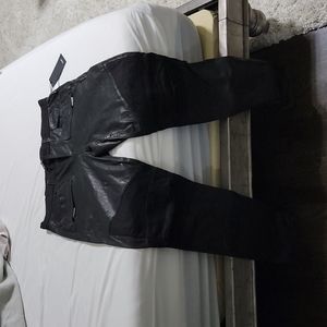 hudson blinder v2 skinny leather jeans sz 34 black